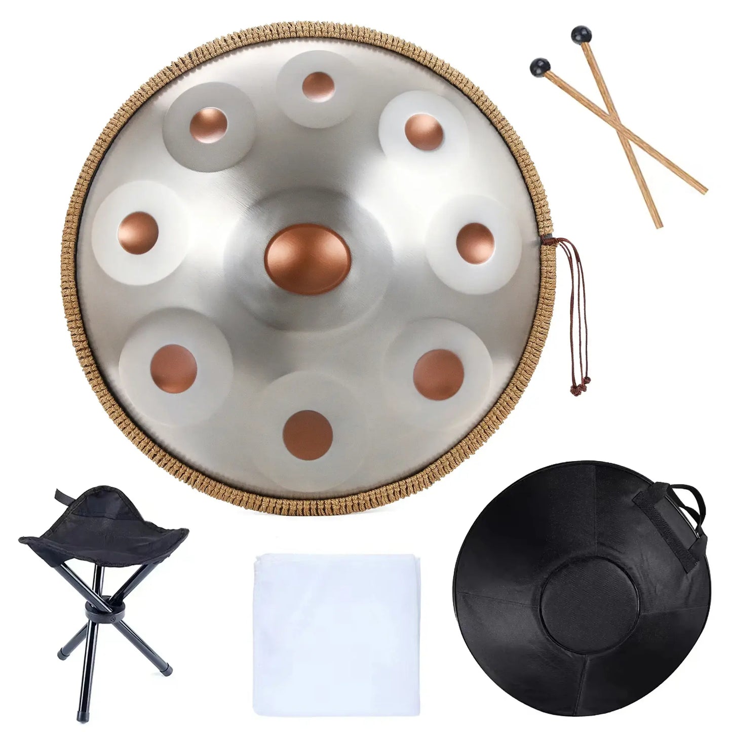 Handpan 18 pouces – 9 notes G Mineur (440 Hz)