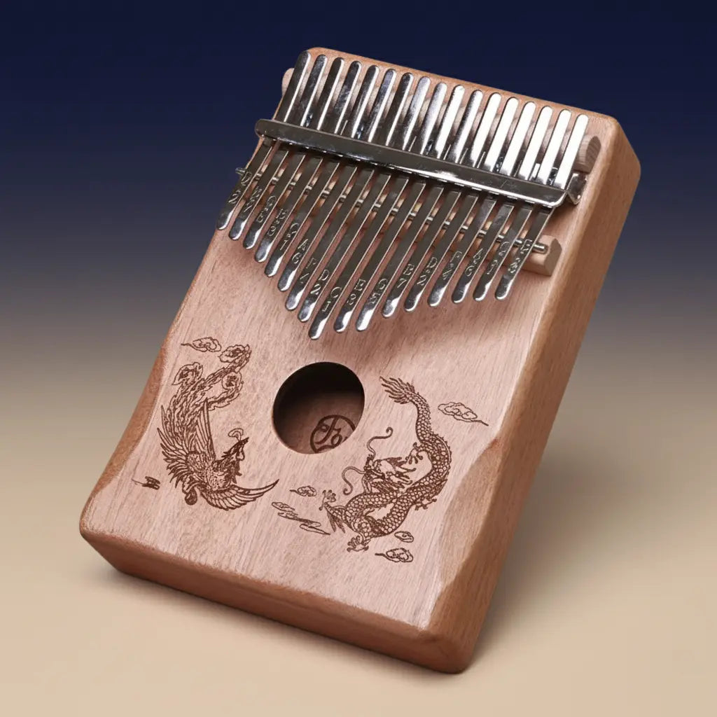 Kalimba 17 lames gravée en bois