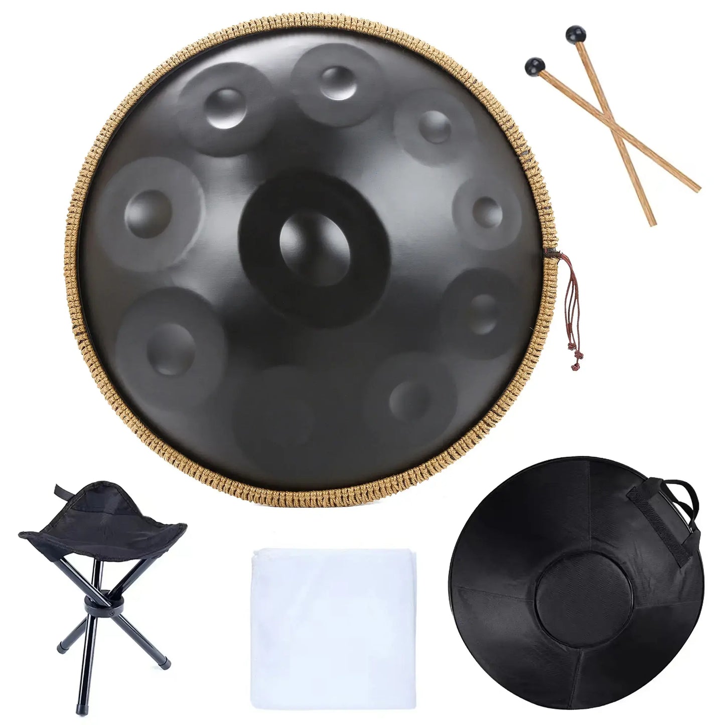 Handpan 22 pouces – 10 notes D mineur (440 Hz)