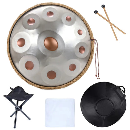Handpan 22 pouces – 10 notes D mineur (440 Hz)