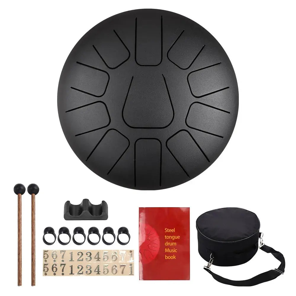 Tongue Drum 11 notes – 10 pouces acier noir